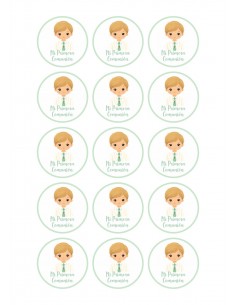 Papel Comestible Niño de Comunión Sencillo para Galletas