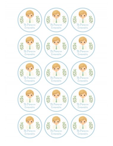 Papel Comestible Niño de Comunión Olivo para Galletas