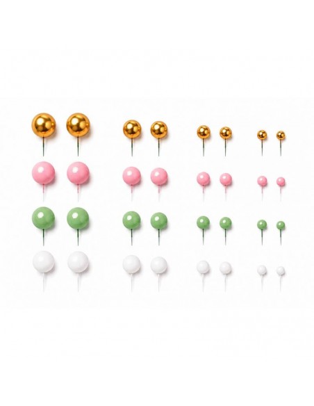 Set 32 Bolas Decorativas Mix Verde y Rosa Azucren