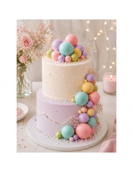 Set 30 Bolas Decorativas Mix Colores Pastel Azucren