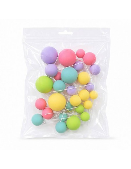 Set 30 Bolas Decorativas Mix Colores Pastel Azucren