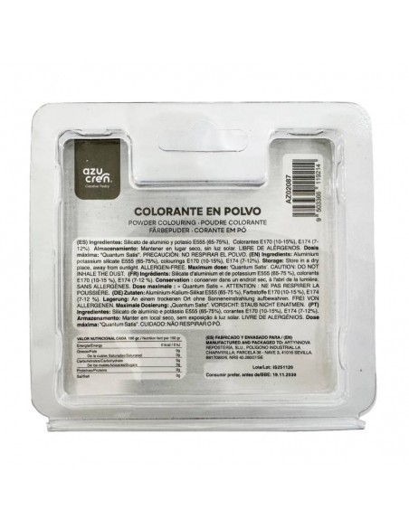 Colorante en Polvo Plata Brillante Azumetal