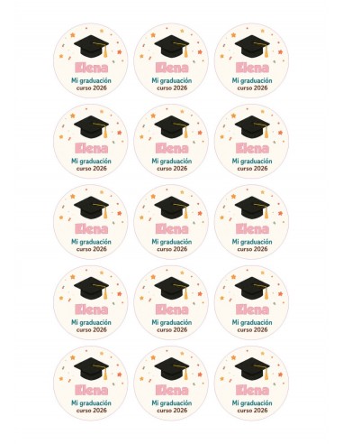Papel de Azúcar Mi Graduación Personalizado Rosa