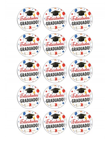 Papel de Azúcar Felicidades Graduado