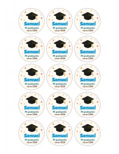 Papel de Azúcar Mi Graduación Personalizado Azul
