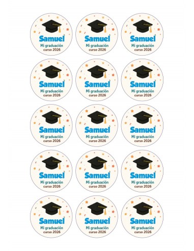 Papel de Azúcar Mi Graduación Personalizado Azul