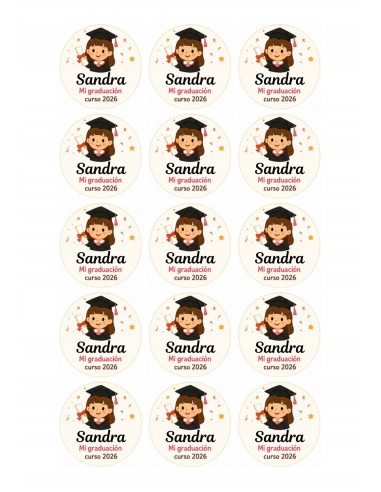 Papel de Azúcar Mi Graduación Personalizado Niña
