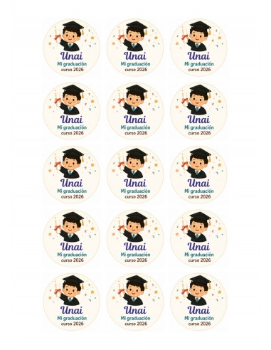 Papel de Azúcar Mi Graduación Personalizado Niño