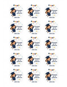 Papel de Azúcar Graduación Niña