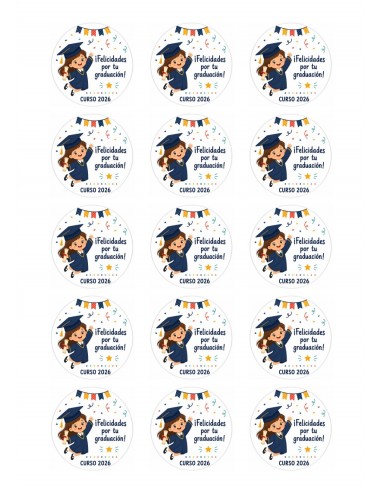 Papel de Azúcar Graduación Niña