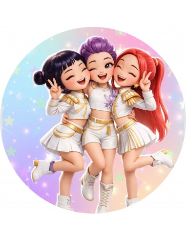 Papel Comestible K-Pop Demon Hunters Rumi, Mira y Zoey