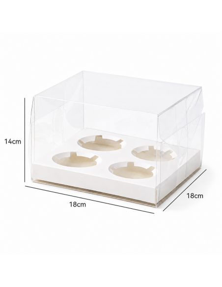 Caja 4 Cupcakes Acetato