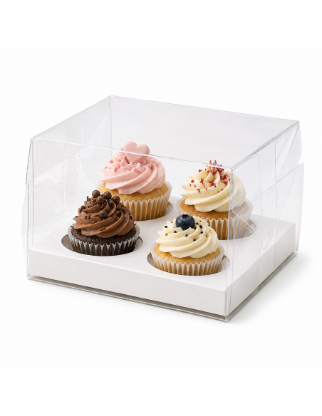 Caja 4 Cupcakes Acetato