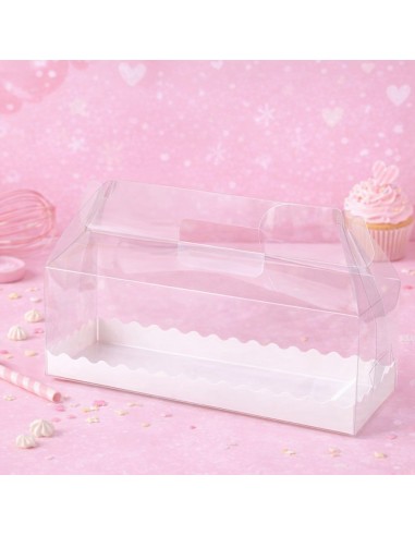 Caja Acetato Transparente con Base Blanca 16 x 9 cm