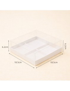 Caja Acetato Transparente con Base Blanca 18 cm