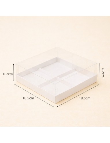 Caja Acetato Transparente con Base Blanca 18 cm