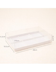 Caja Tapa Transparente con Base Blanca 28 x 18 x 6,2 cm