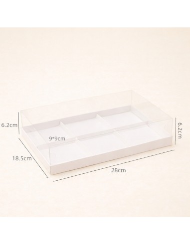 Caja Tapa Transparente con Base Blanca 28 x 18 x 6,2 cm