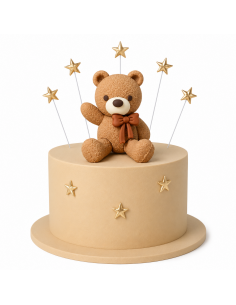 Oso Marrón y Estrellas  para Tartas