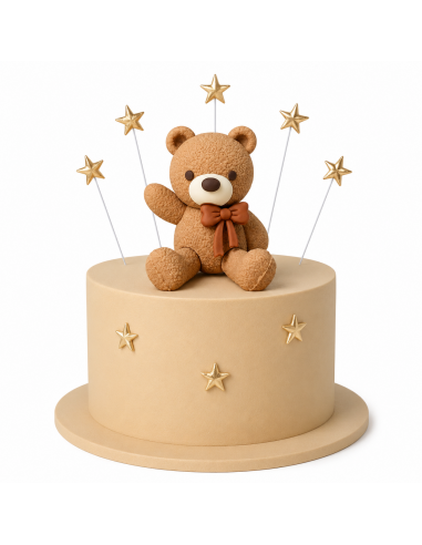 Oso Marrón y Estrellas  para Tartas