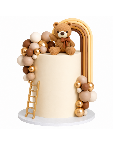 Set Oso, Escalera, Arcoíris y Bolas para Tartas
