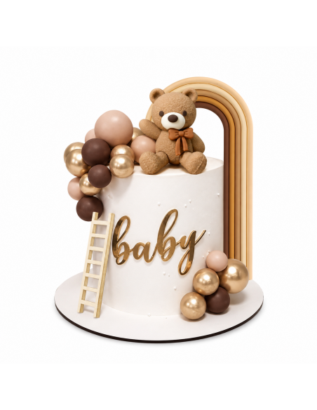 Set Oso, Escalera, Arcoíris y Bolas para Tartas