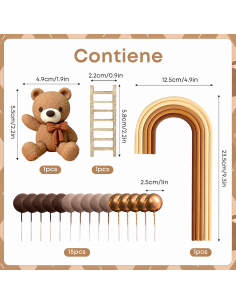 Set Oso, Escalera, Arcoíris y Bolas para Tartas
