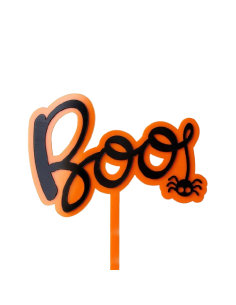 Topper para Tarta Boo Araña Negro y Naranja