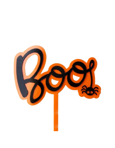 Topper para Tarta Boo Araña Negro y Naranja