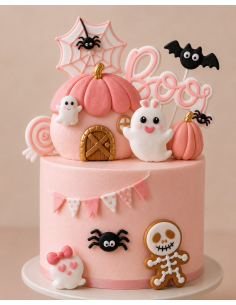 Set Toppers Decorativos Fantasía Halloween Rosa