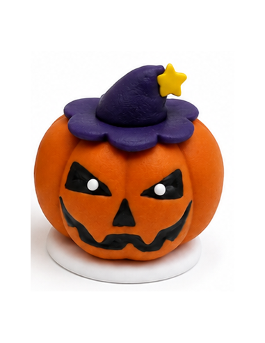 Calabaza de Azúcar 3D con Sombrero de Bruja