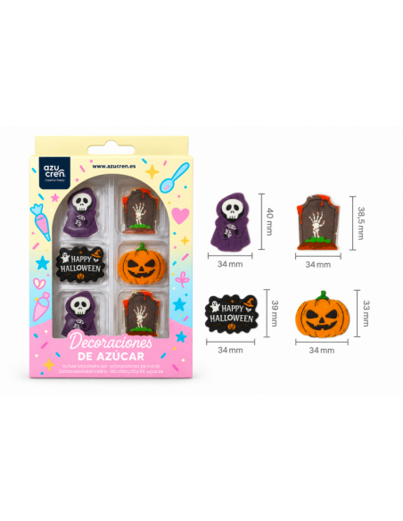Set 8 Decoraciones de Azúcar Halloween Party