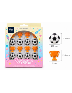 Set 16 Decoraciones de Azúcar Fútbol Soccer Party 2