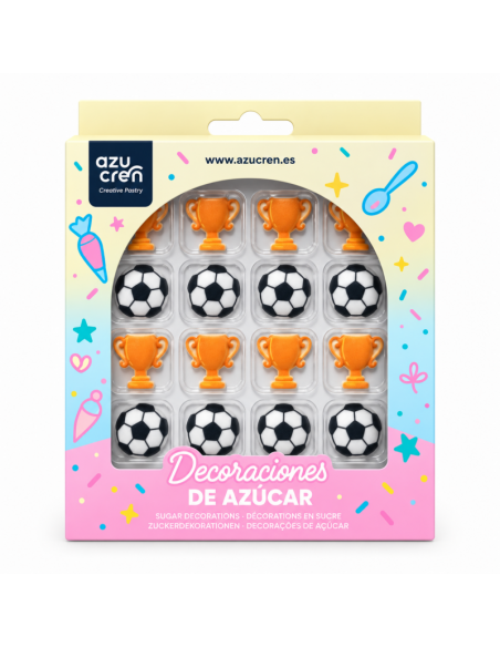 Set 16 Decoraciones de Azúcar Fútbol Soccer Party
