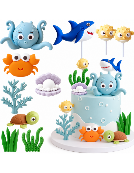 Set Figuras Decorativas del Mar para Tartas