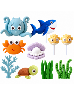 Set Figuras Decorativas del Mar para Tartas