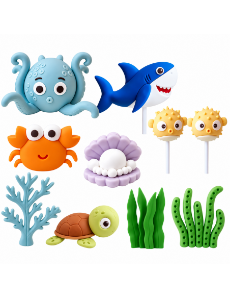 Set Figuras Decorativas del Mar para Tartas