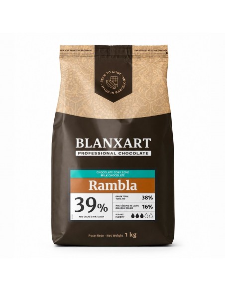 Cobertura de Chocolate con Leche Rambla (39% cacao) 1kg Blanxart