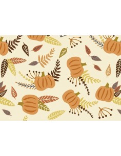Papel de azúcar hojas de otoño y calabazas