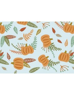 Papel de azúcar hojas de otoño y calabazas