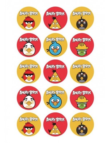 Papel de azúcar Angry Birds para galletas