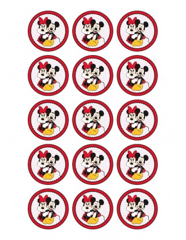 Papel de azúcar Mickey y Minnie Mouse para galletas