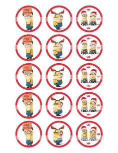 Papel de azúcar Minions Navidad