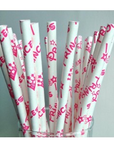 Pajitas de papel blancas princess 2