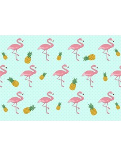 Papel de azúcar flamencos y piñas