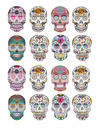 Papel de azúcar calaveras mexicanas