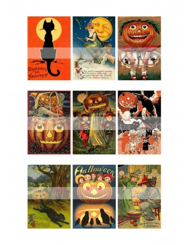 Papel de azúcar Halloween retro