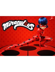 Papel de azúcar tarta Prodigiosa las aventuras de ladybug