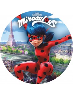Papel de azúcar tarta Prodigiosa las aventuras de ladybug