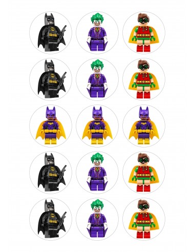 Papel de azúcar Batman Lego para galletas 